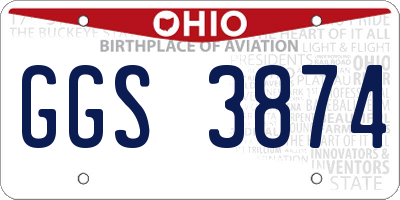 OH license plate GGS3874