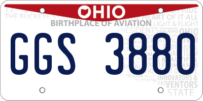 OH license plate GGS3880
