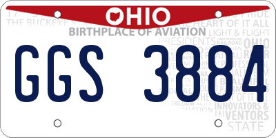 OH license plate GGS3884