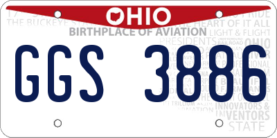OH license plate GGS3886