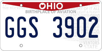 OH license plate GGS3902