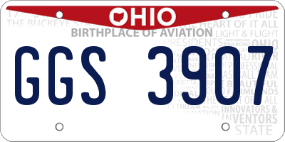 OH license plate GGS3907