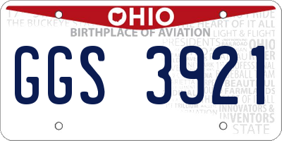 OH license plate GGS3921