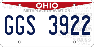 OH license plate GGS3922
