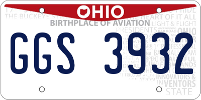 OH license plate GGS3932