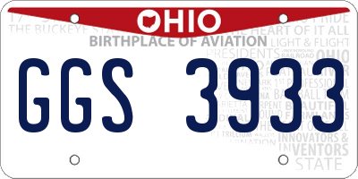 OH license plate GGS3933