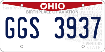 OH license plate GGS3937