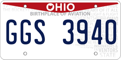 OH license plate GGS3940