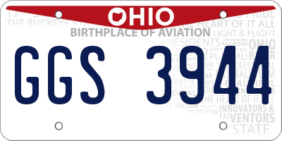 OH license plate GGS3944