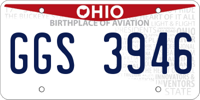 OH license plate GGS3946