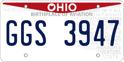 OH license plate GGS3947
