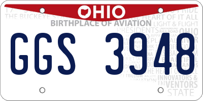 OH license plate GGS3948