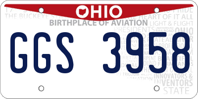 OH license plate GGS3958