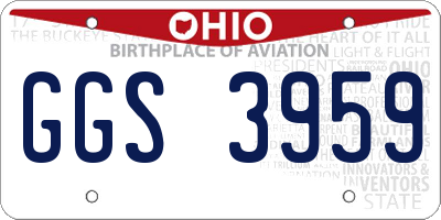 OH license plate GGS3959
