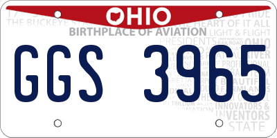 OH license plate GGS3965