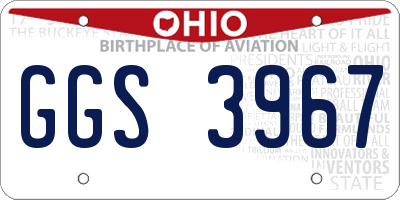 OH license plate GGS3967