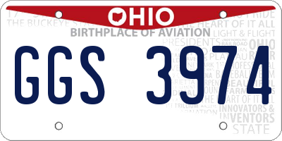 OH license plate GGS3974