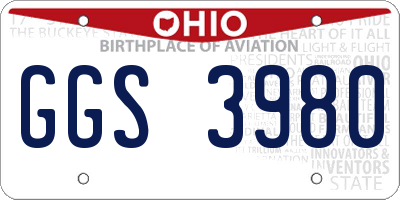 OH license plate GGS3980