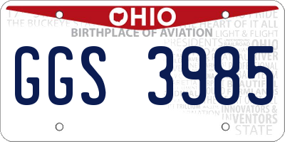 OH license plate GGS3985