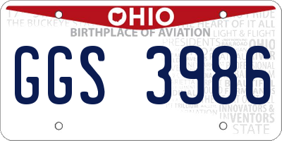 OH license plate GGS3986