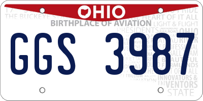 OH license plate GGS3987