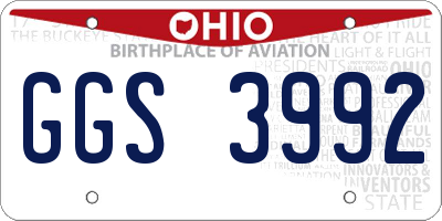 OH license plate GGS3992