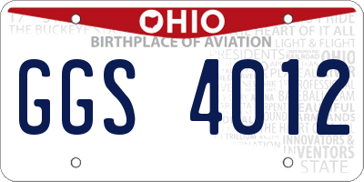 OH license plate GGS4012