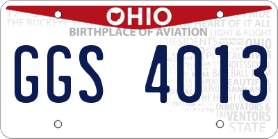 OH license plate GGS4013