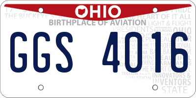 OH license plate GGS4016