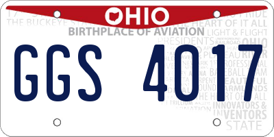 OH license plate GGS4017