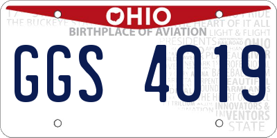 OH license plate GGS4019