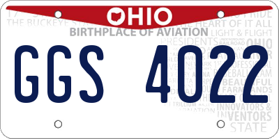 OH license plate GGS4022
