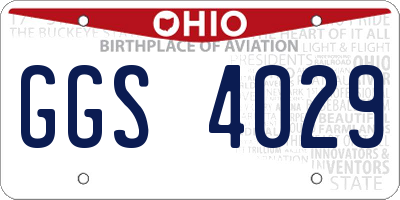 OH license plate GGS4029