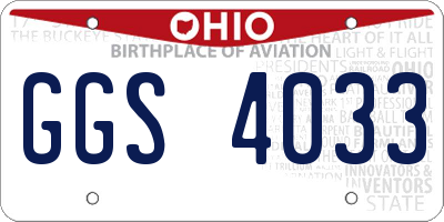 OH license plate GGS4033