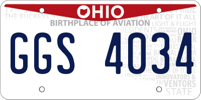 OH license plate GGS4034