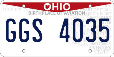 OH license plate GGS4035