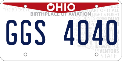 OH license plate GGS4040