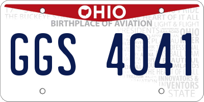 OH license plate GGS4041