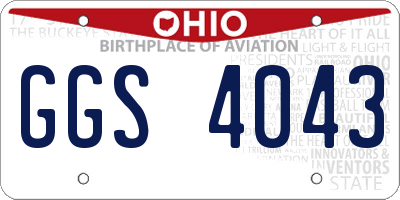 OH license plate GGS4043