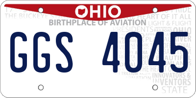 OH license plate GGS4045