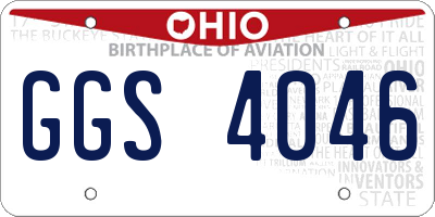 OH license plate GGS4046