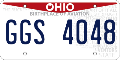 OH license plate GGS4048