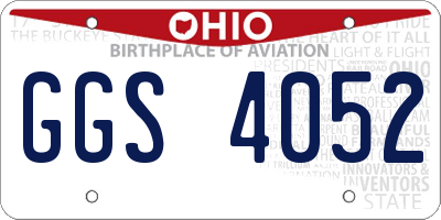 OH license plate GGS4052