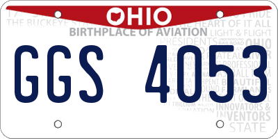 OH license plate GGS4053