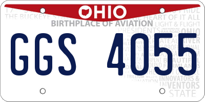 OH license plate GGS4055