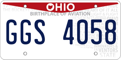 OH license plate GGS4058