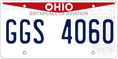 OH license plate GGS4060