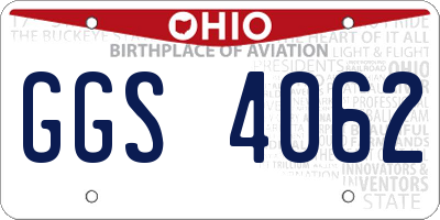 OH license plate GGS4062