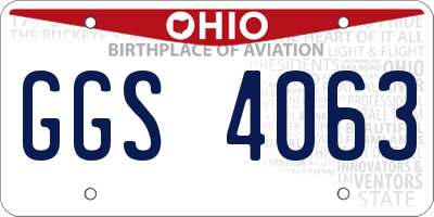 OH license plate GGS4063