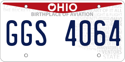 OH license plate GGS4064